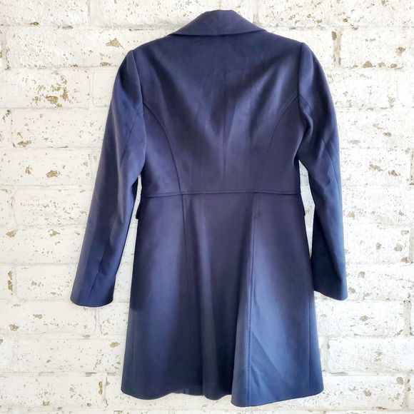 Journey Navy Blue Pea Coat Spring Fall Jacket Casual Made in Turkey SZ S /US 4 - Picture 2 of 12
